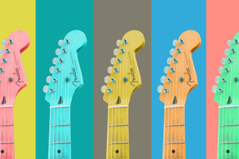 Guitares de différentes couleurs